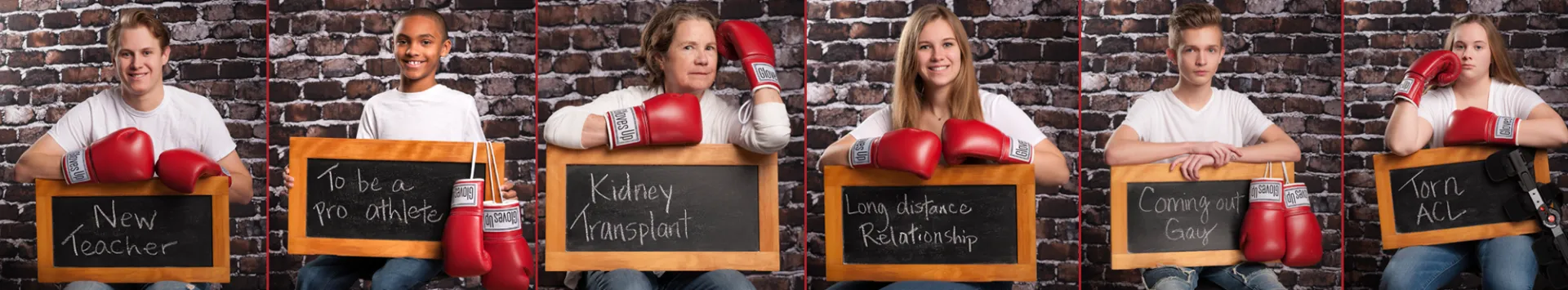 Gloves Up community testimonials banner